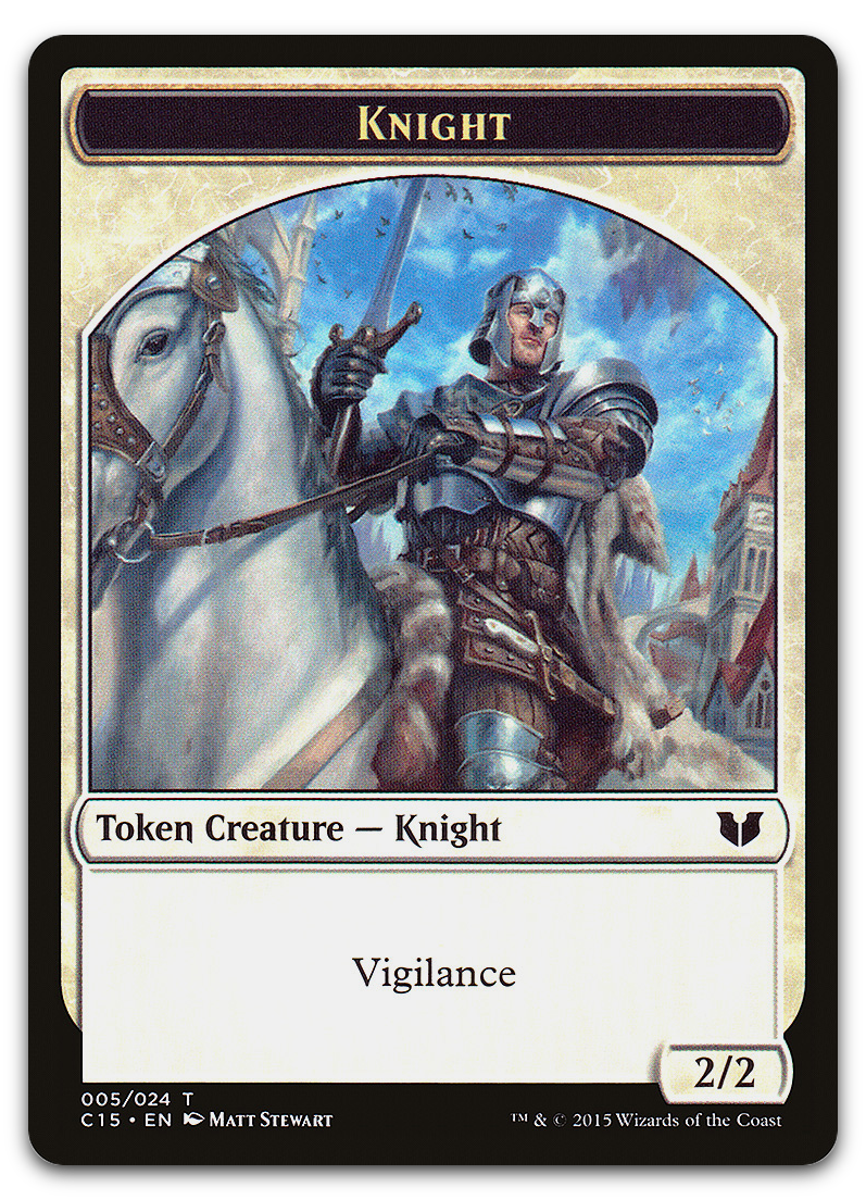 Knight (005) // Spirit (023) Double-Sided Token (Commander 2015)