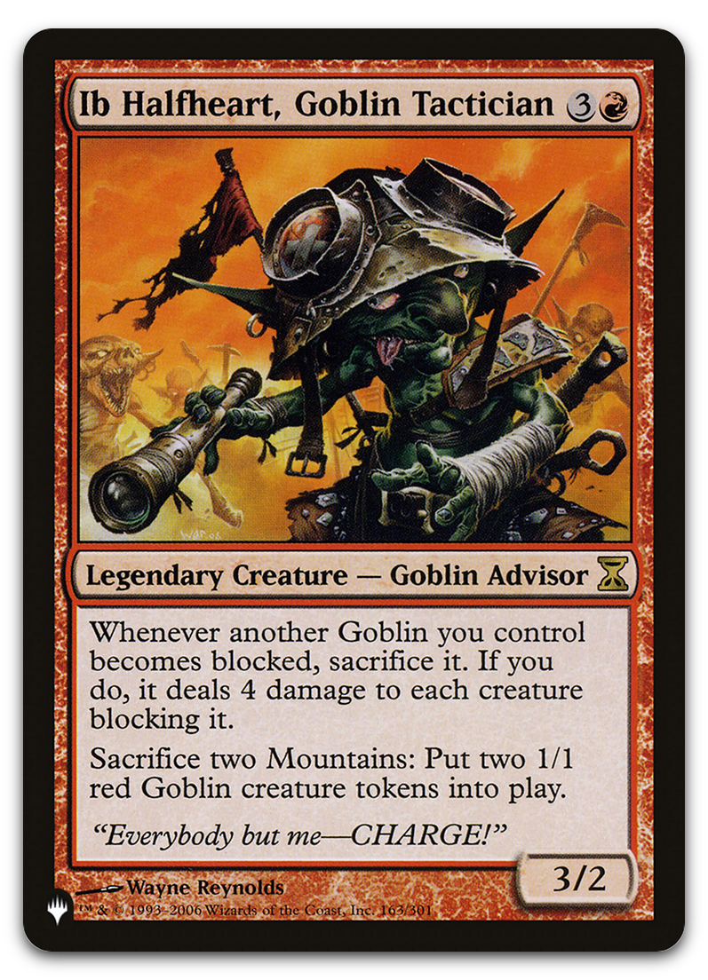 Ib Halfheart, Goblin Tactician (The List Reprints)