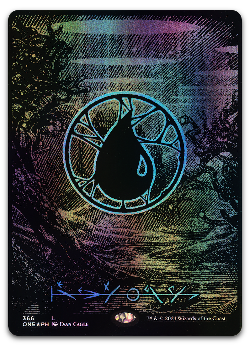 Island (Phyrexian) - Full Art (Oil Slick Raised Foil) (Phyrexia Island (Phyrexian) - Full Art (Oil Slick Raised Foil) (Phyrexia