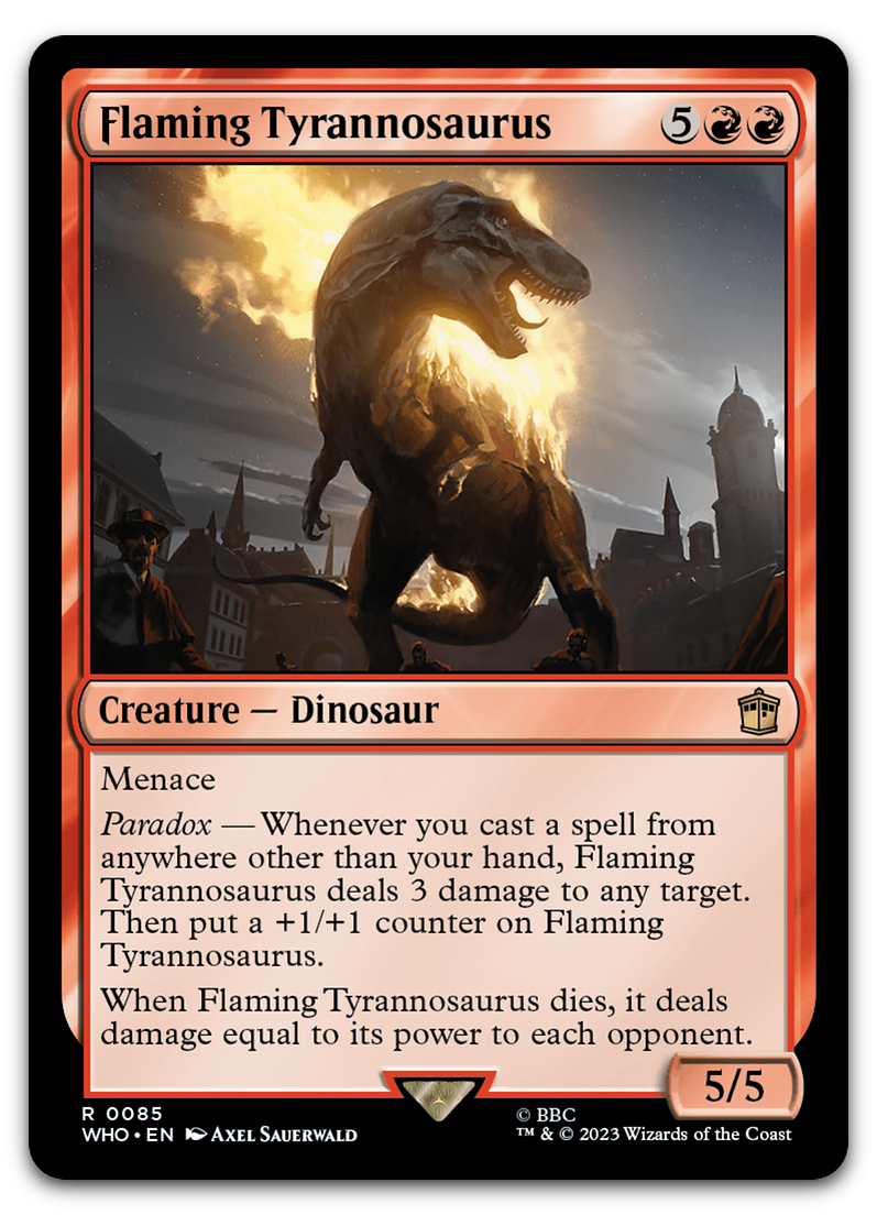 Flaming Tyrannosaurus (Universes Beyond: Doctor Who)