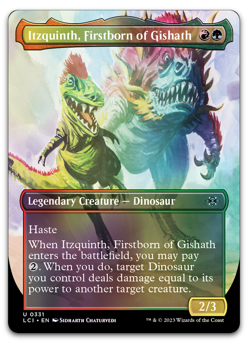 Itzquinth, Firstborn of Gishath (Borderless) (The Lost Caverns of Ixalan)