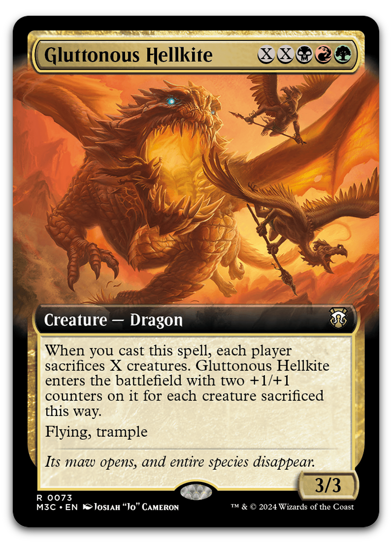 Gluttonous Hellkite (Extended Art) (Commander: Modern Horizons 3)