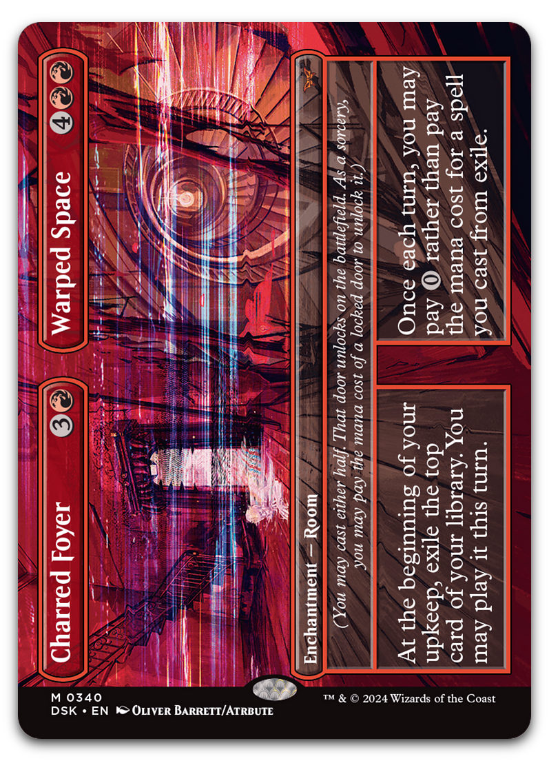 Charred Foyer // Warped Space (Borderless) (Duskmourn: House of Horror)