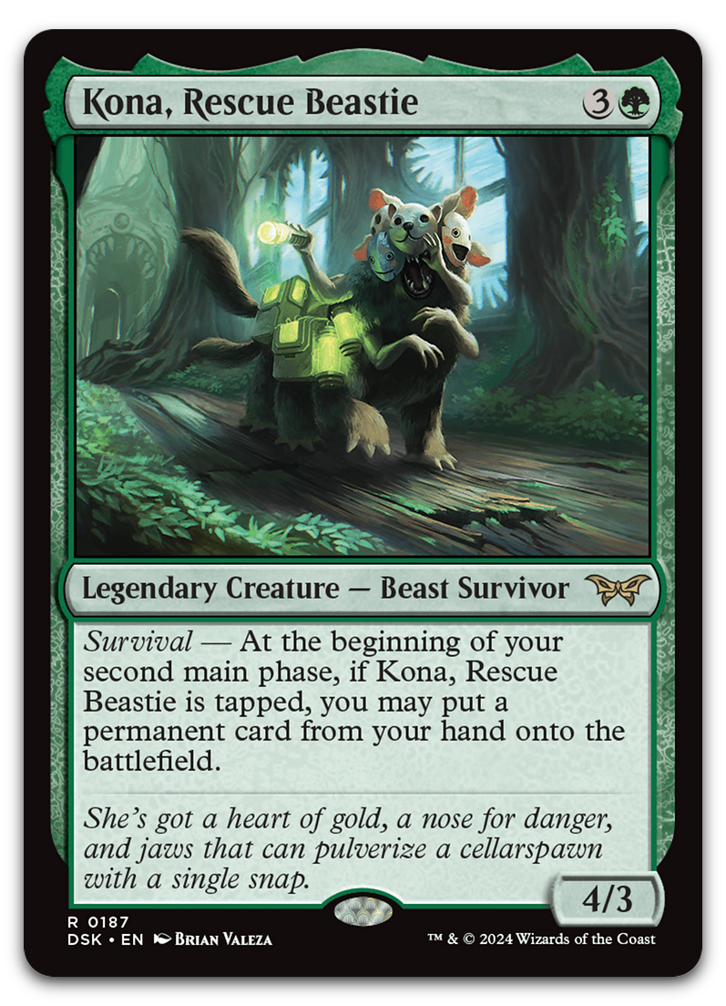 Kona, Rescue Beastie (0187) (Duskmourn: House of Horror)