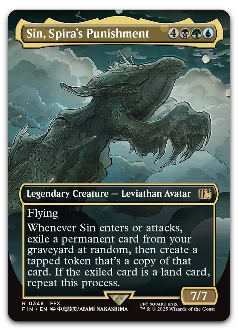 sin mtg final fantasy Sin, Spira's Punishment (#348) (foil) (borderless)