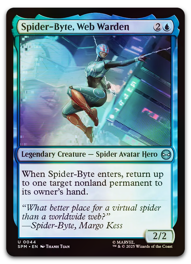 spider man mtg card Spider-Byte, Web Warden (Marvel's Spider-Man) – Cardsurfer Games