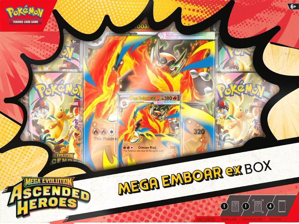 Pokemon TCG - Ascended Heroes Mega Emboar ex Box - ME: Ascended Heroes (ASC)