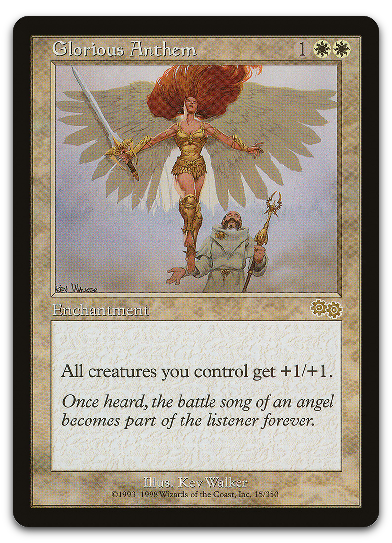 mtg anthem cards Glorious Anthem (Urza's Saga) – Cardsurfer Games