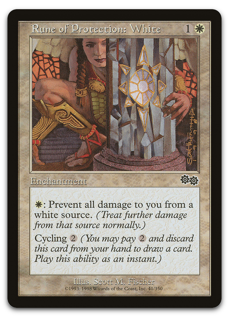 Rune of Protection: White (Urza's Saga)