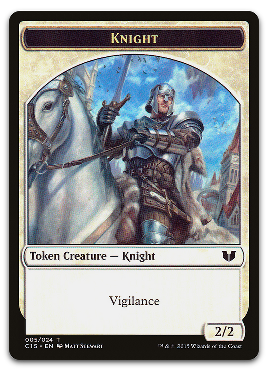 Knight (005) // Spirit (023) Double-Sided Token (Commander 2015)