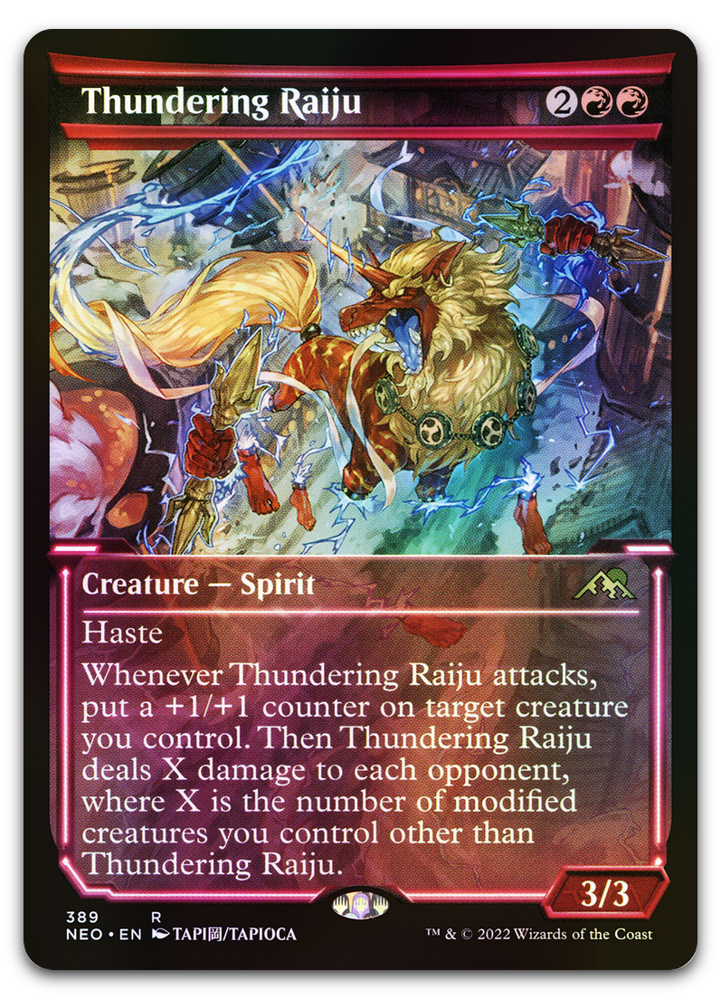 Thundering Raiju (Showcase) (Kamigawa: Neon Dynasty)