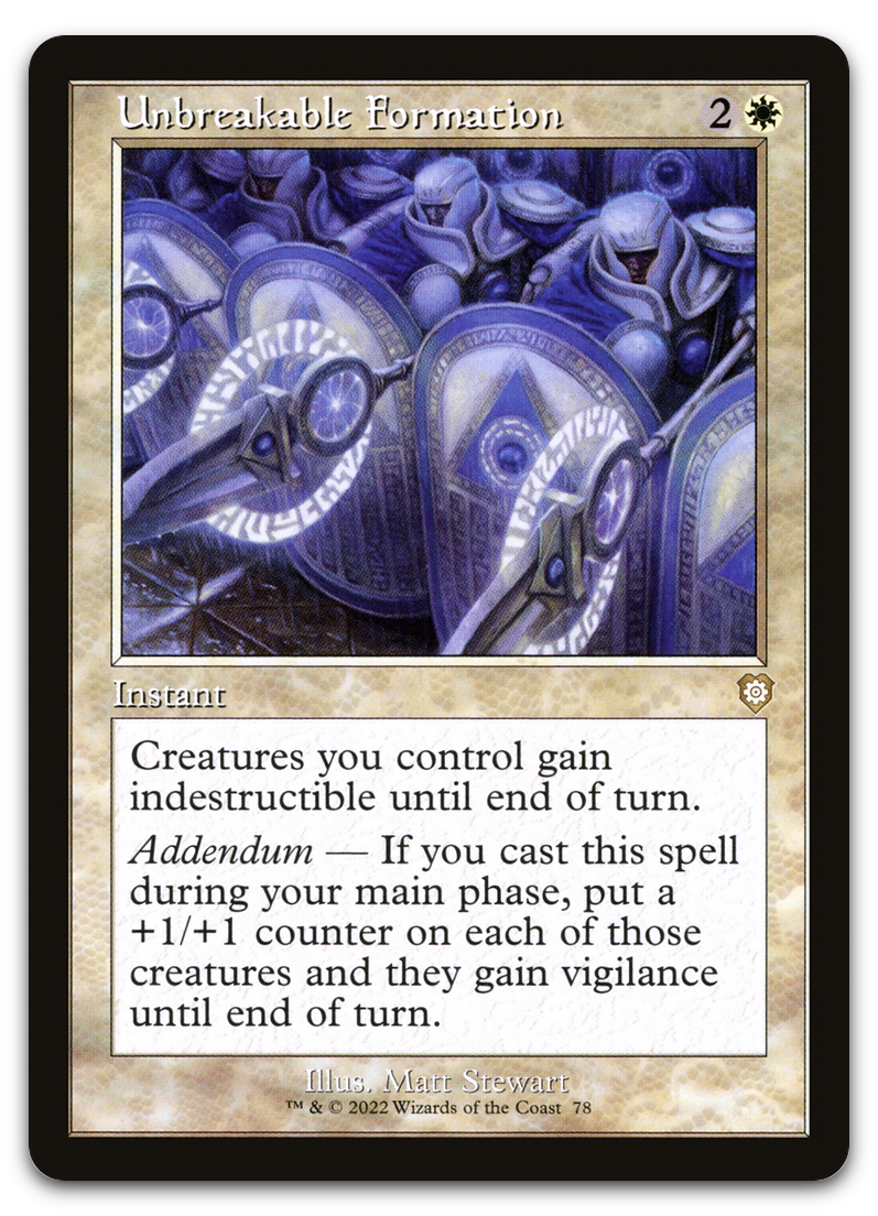 Unbreakable Formation (Retro Frame) (Commander: The Brothers' War)