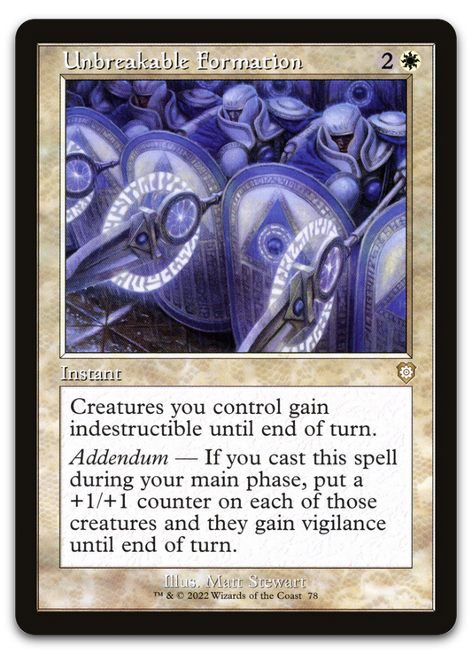 Unbreakable Formation (Retro Frame) (Commander: The Brothers' War)