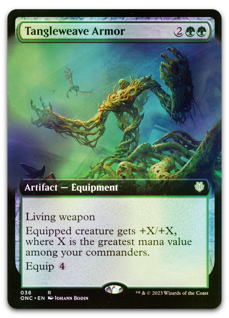 Tangleweave Armor (Extended Art) (Commander: Phyrexia: All Will Be One)