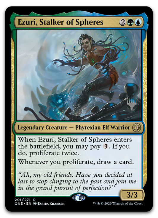 Ezuri, Stalker of Spheres (Promo Pack: Phyrexia: All Will Be One)