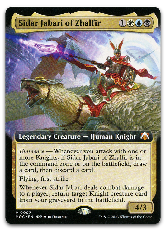 Sidar Jabari of Zhalfir (Extended Art) (Commander: March of the Machine)