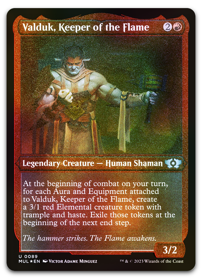 Valduk, Keeper of the Flame (Foil Etched) (March of the Machine: Multiverse Legends)