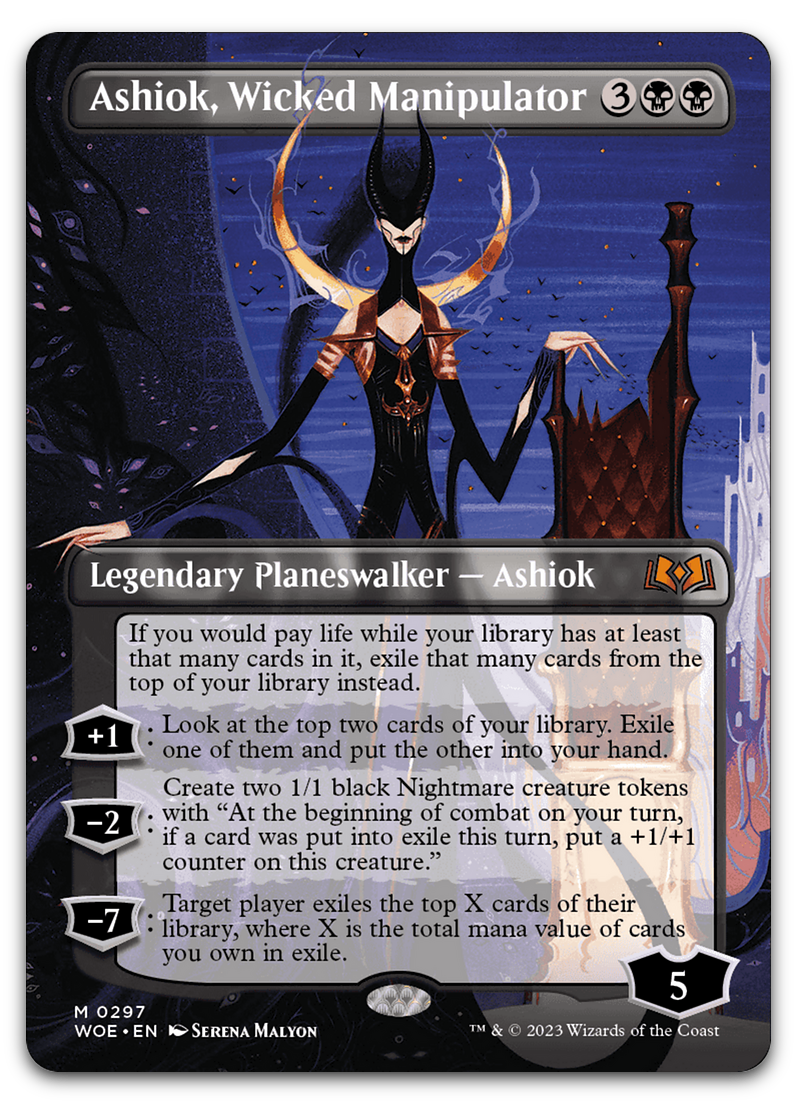 Ashiok, Wicked Manipulator (Borderless) (Wilds of Eldraine)