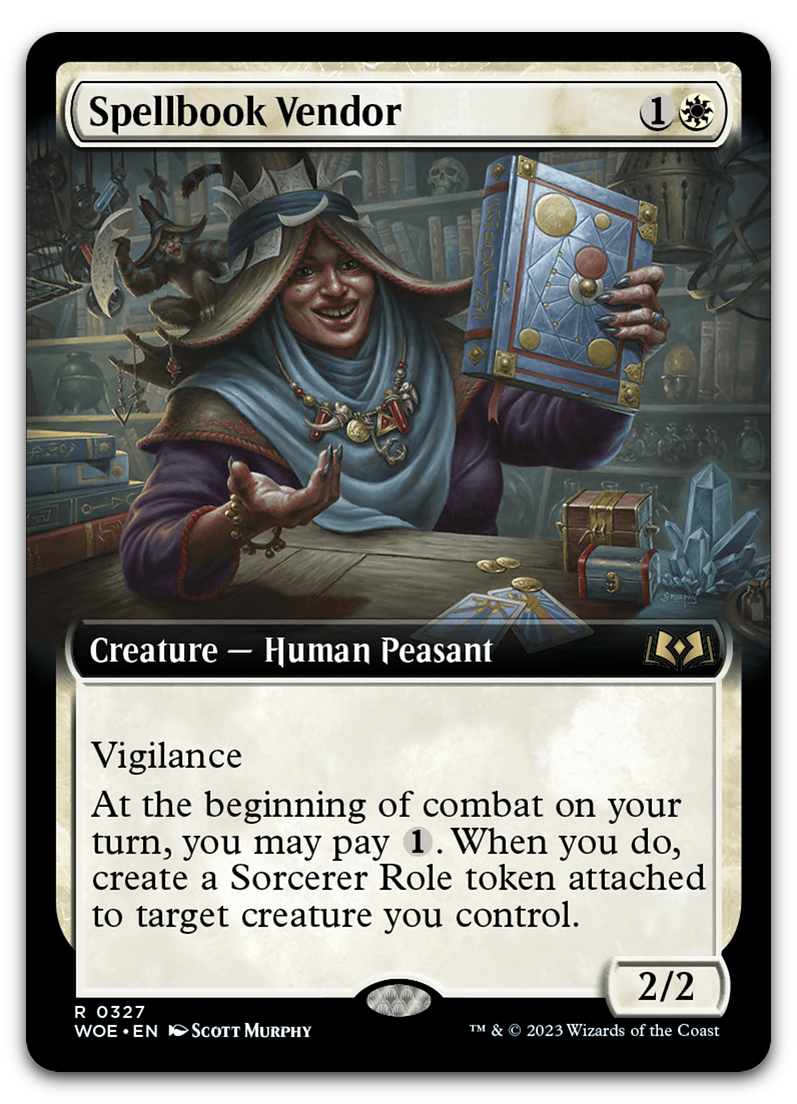 Spellbook Vendor (Extended Art) (Wilds of Eldraine)