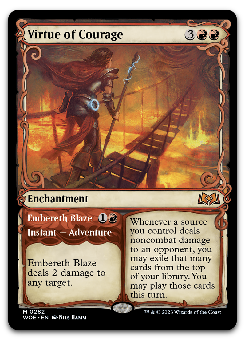 Virtue of Courage (Showcase) (Wilds of Eldraine)