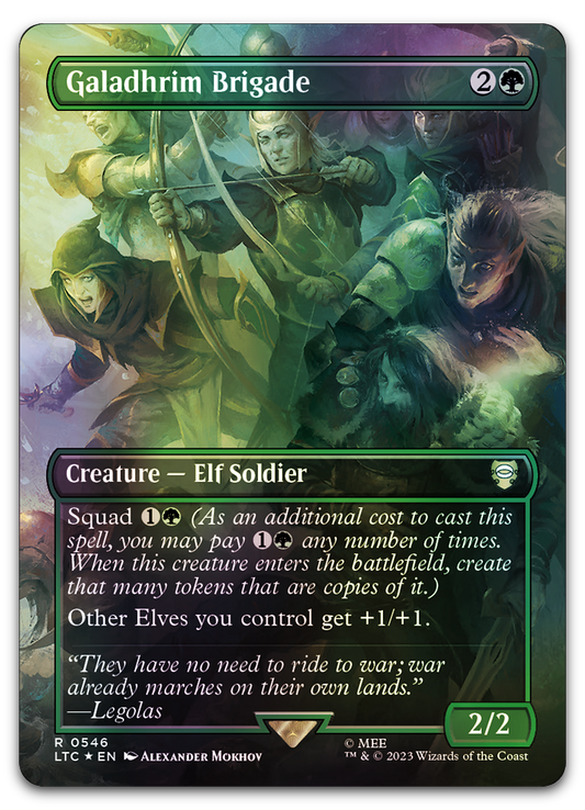 Galadhrim Brigade (Borderless) (Surge Foil) (Commander: The Lord of the Rings: Tales of Middle-earth)