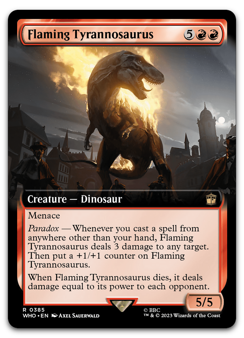 Flaming Tyrannosaurus (Extended Art) (Universes Beyond: Doctor Who)