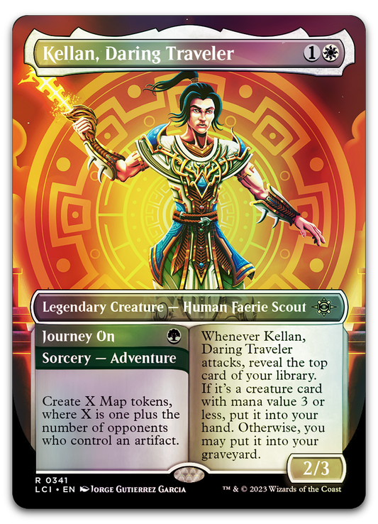 Kellan, Daring Traveler (Borderless) (The Lost Caverns of Ixalan)