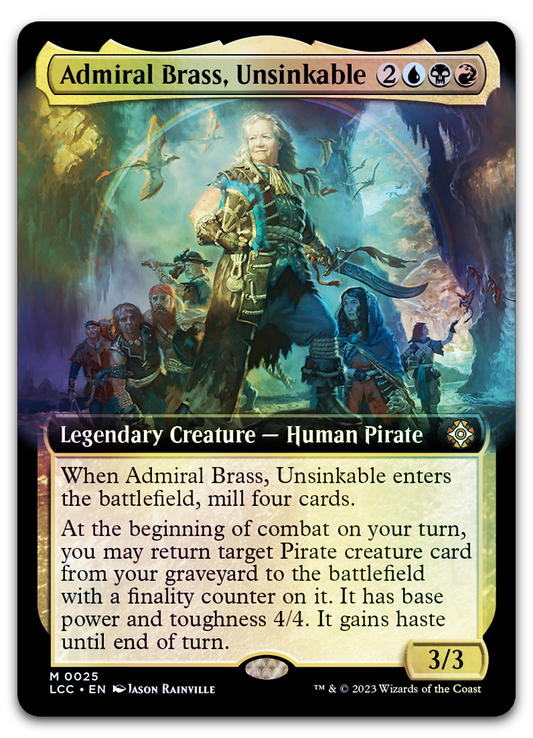 Admiral Brass, Unsinkable (Extended Art) (Commander: The Lost Caverns of Ixalan)