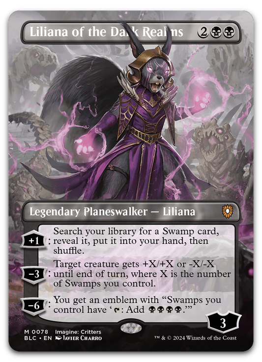 Liliana of the Dark Realms (Borderless) (Commander: Bloomburrow)