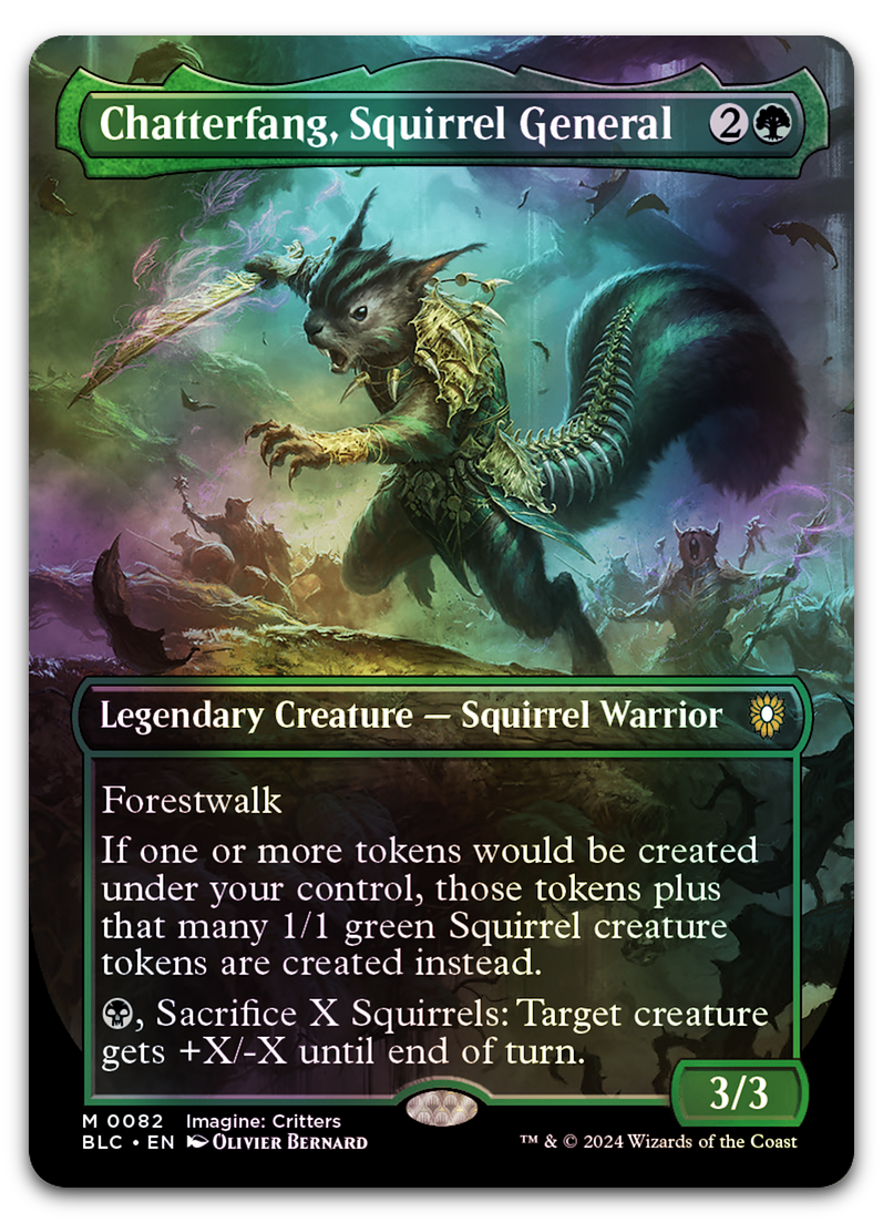Chatterfang, Squirrel General (Borderless) (Commander: Bloomburrow)
