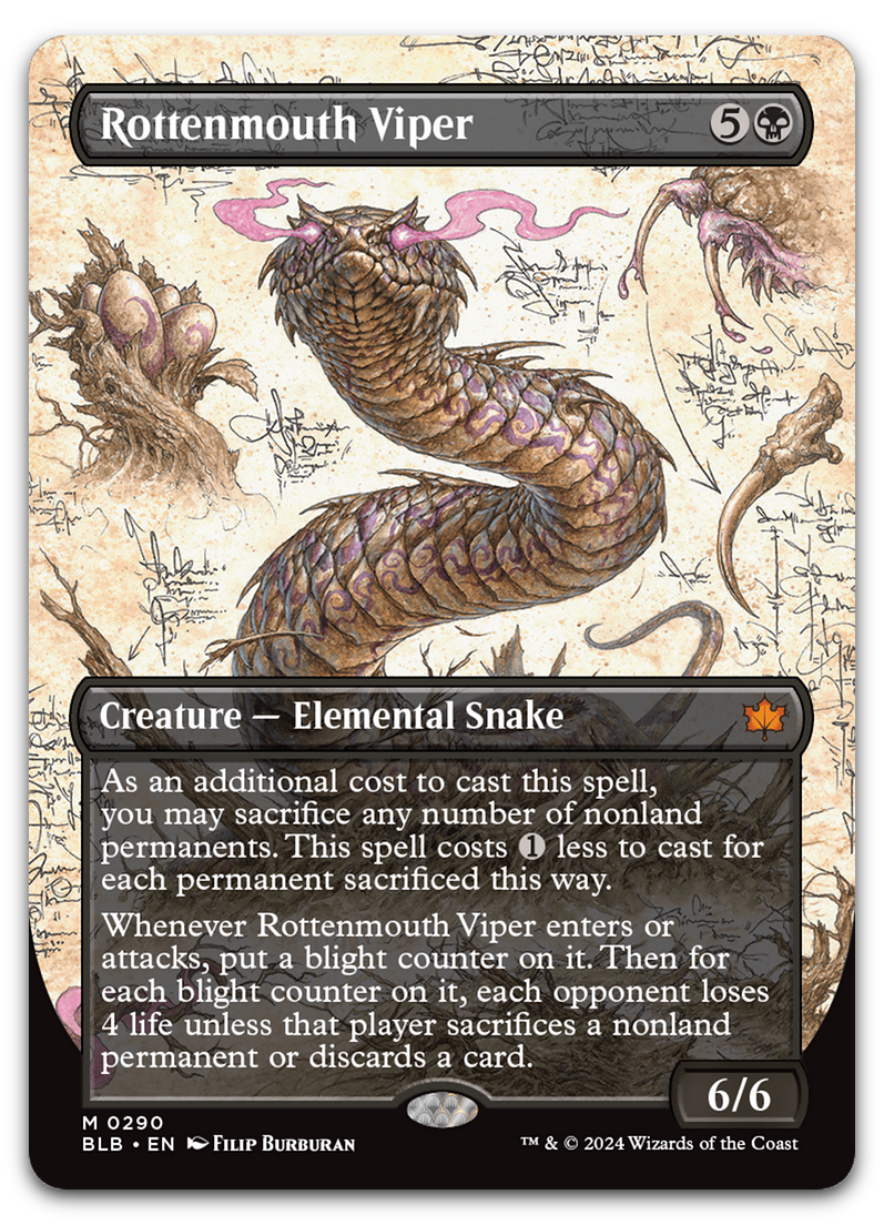 Rottenmouth Viper (Borderless) (Bloomburrow)