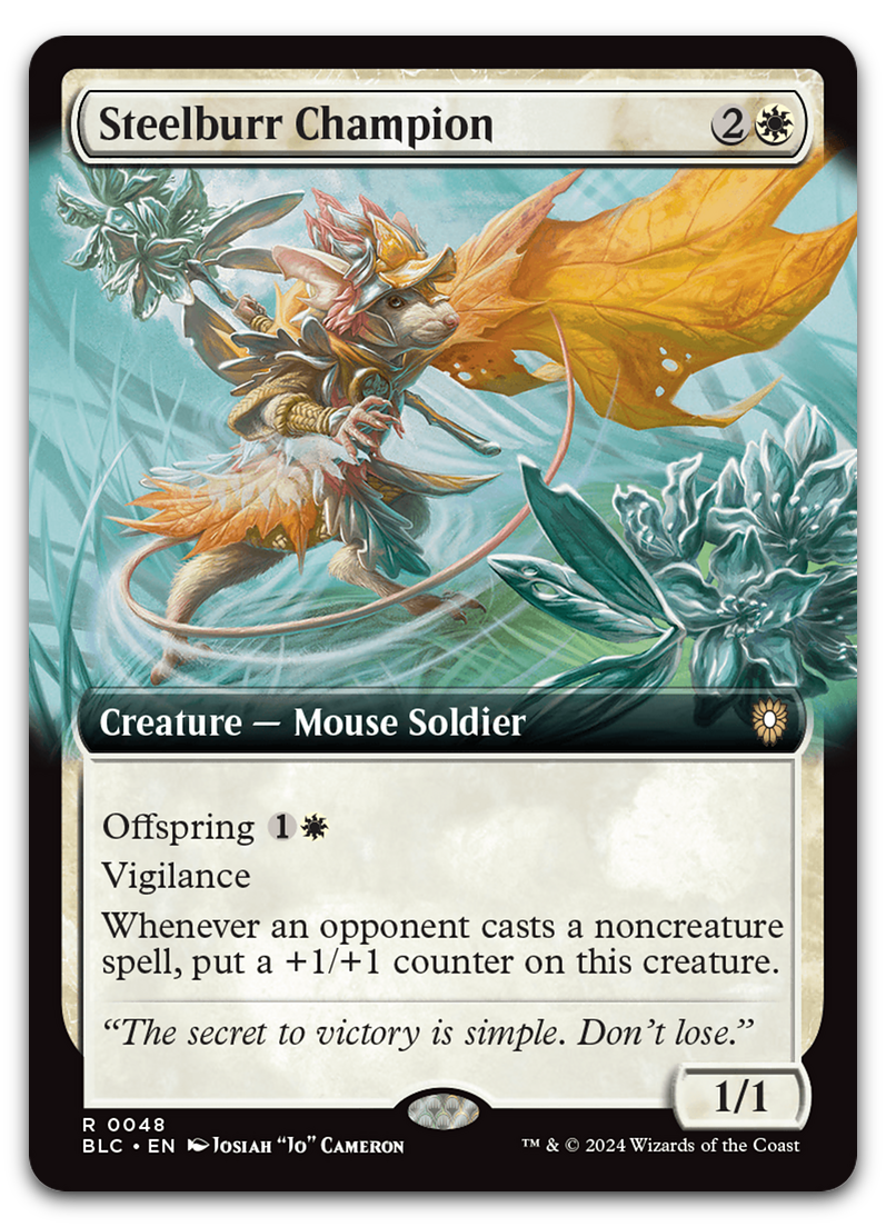 Steelburr Champion (Extended Art) (Commander: Bloomburrow)