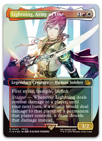 Lightning, Army of One (0545) (Borderless) (Surge Foil) (FINAL FANTASY)