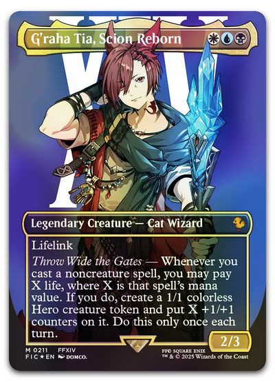 G'raha Tia, Scion Reborn (Borderless) (Surge Foil) (Commander: FINAL FANTASY)
