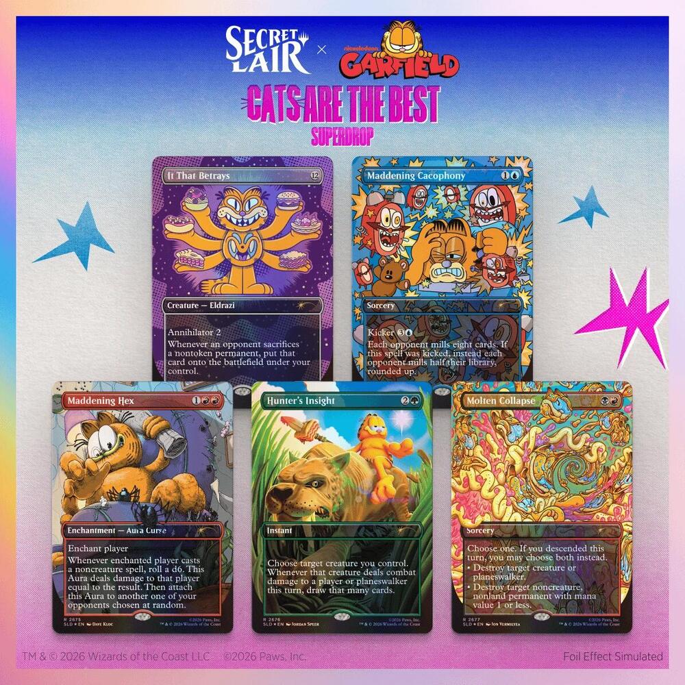 Secret Lair Drop: Secret Lair x Garfield: Our Only Thought Is To Entertain You - Traditional Foil Edition - Secret Lair Drop Series (SLD)