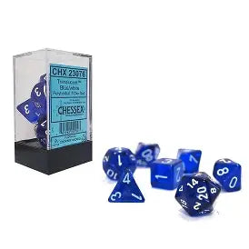 Chessex Dice Translucent Blue/White Polyhedral 7 Die Set