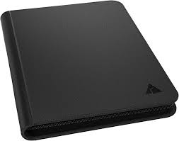 Premium 1000+ Pockets Card Binder, 16-Pocket Ringless Trading Card Album Folder - Side Loading UltraSonic-161024 Tech Zip Binder for TCG -Black
